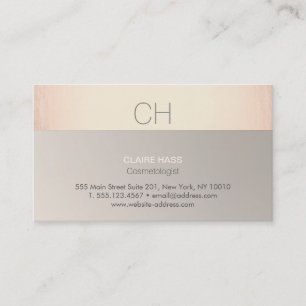 Chic Modern Ro Guld och Taupe Monogram Visitkort