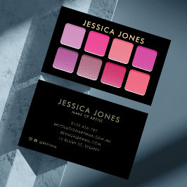 Chic Modern Rosa Eyeshadow Pallete Makeup Artist Visitkort