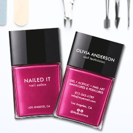 Chic Modern Rosa Flask för Nagellacksalong Visitkort