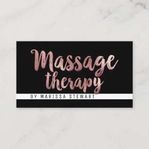 Chic modern rosa guld- enkel massageterapeut visitkort