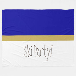 Chic Modern Royal Blue White Whimsical Ski Party Fleecefilt