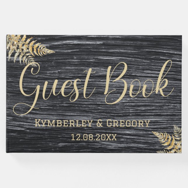 Chic Modern Rustic Barn Farm Giftermål Gästböcker (Framsida)
