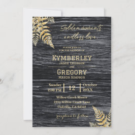 Chic Modern Rustic Golden Moments ändlösa Kärlek Inbjudningar