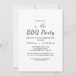 Chic Modern Script "Jag gör BBQ" Förlovningsfest Inbjudningar