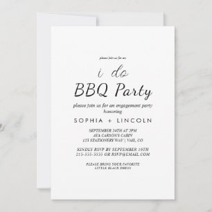 Chic Modern Script "Jag gör BBQ" Förlovningsfest Inbjudningar