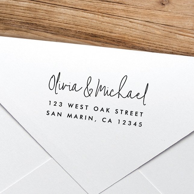 Chic Modern Script Name Return Address  Självfärgande Stämpel (Skapare uppladdad)