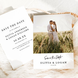 Chic Modern Script Photo Wedding Save The Date Spara Datumet
