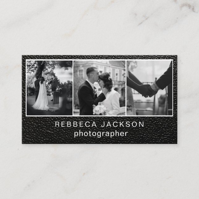 Chic Modern Script Typography Simple Photographer  Visitkort (Framsida)