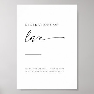 Chic + Modern skript Generation av Kärlek-tecken Poster