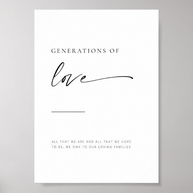 Chic + Modern skript Generation av Kärlek-tecken Poster (Framsidan)