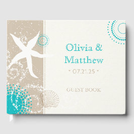 Chic Modern Starfish Beach Wedding Gästböcker