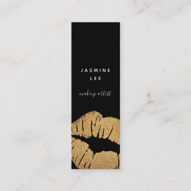 chic modern stilistisk makeup artist minimalist lä mini visitkort (Framsida)
