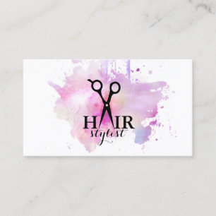 chic modern stylist för vattenfärghairstylisthå visitkort