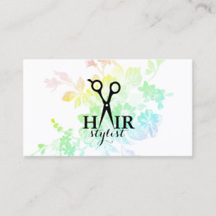 chic modern stylist för vattenfärghairstylisthå visitkort