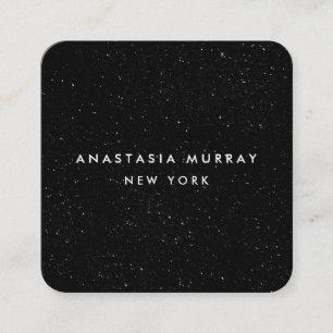 Chic Modern svartvit minimalistisk Glitter Galaxy Fyrkantigt Visitkort
