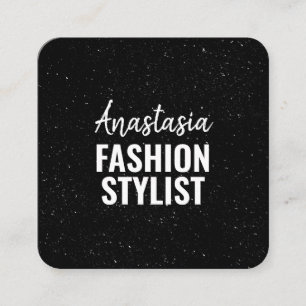 Chic Modern svartvit minimalistisk Glitter Galaxy Fyrkantigt Visitkort