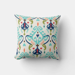 Chic modern tevjolmarblå ikat-stammen mönster kudde