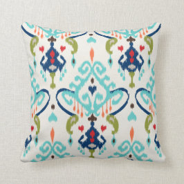 Chic modern tevjolmarblå ikat-stammen mönster kudde