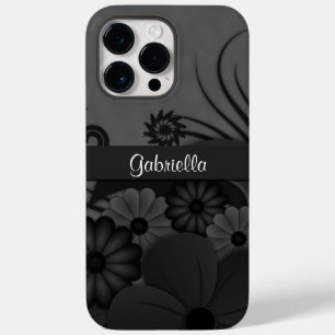 Chic Modern Trendig Black Hibiscus Blommigt Gothic