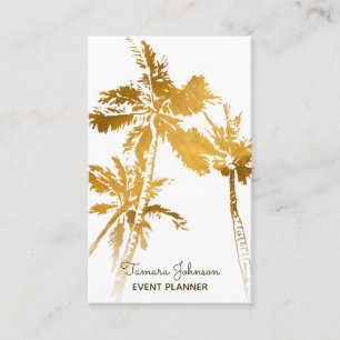 Chic Modern Tropical Guld Handflatan Träd Profess Visitkort