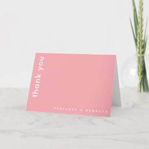 Chic Modern Typografi RO ROSA PERSONLIGT BRÖLLP Tack Kort
