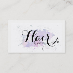 chic modern vattenfärgcalligraphyhairstylist visitkort
