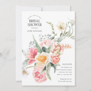 Chic Modern Watercolor Flowers-trädgård - tema Inbjudningar