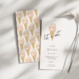 Chic Modern Watercolor Ice Cream Möhippa Meny