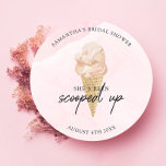 Chic Modern Watercolor Ice Cream Möhippa Runt Klistermärke<br><div class="desc">Chic Modern Watercolor Ice Cream Möhippa Classic Round Sticker</div>