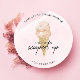 Chic Modern Watercolor Ice Cream Möhippa Runt Klistermärke