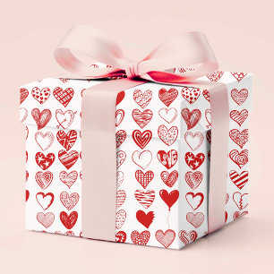 Chic Modern Whimsical Kärlek Hearts Valentine Day Presentpapper