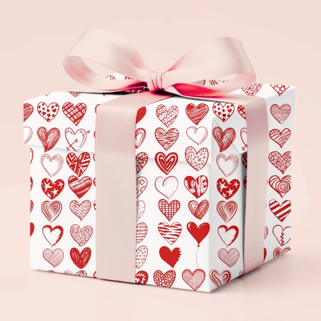 Chic Modern Whimsical Kärlek Hearts Valentine Day Presentpapper (Skapare uppladdad)