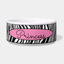 Chic Modern Zebra Skin Mönster Pet Hund Food Vatte