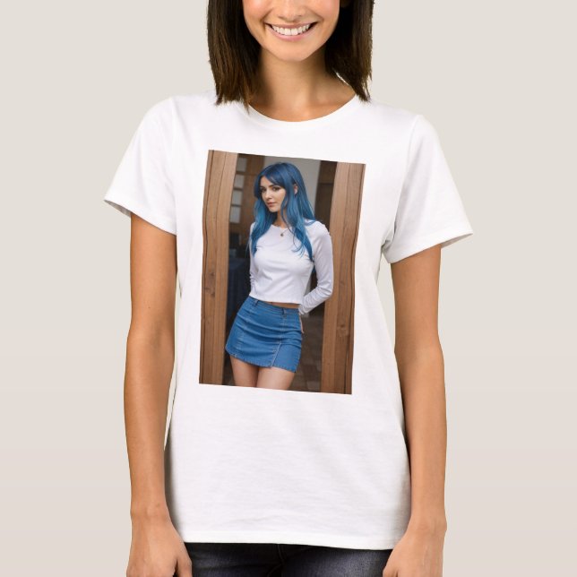 Chic Moderno: Elegancia en Azul T Shirt (Framsida)