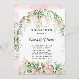 Chic Möhippa för botanisk Rosa Wisteria Blommigt Inbjudningar