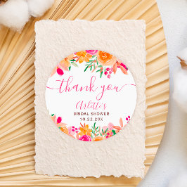 Chic möhippa för vattenfärgen Fet blommigt med fet Runt Klistermärke