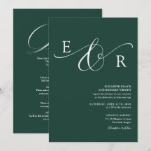 Chic Monogram Allt-i-ett Smaragdgrön Bröllop