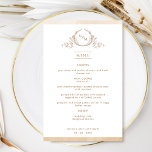 Chic Monogram Beige Cream Watercolor Bröllop Menu<br><div class="desc">Välkomna gästerna till bord med den här elegantens monogrammade meny bröllop, med hand plockade leafy monogram med par initialer och beige kräm vattenfärgen gräns rand. Baksida med vackra vattenfärger tvättar i en mängd olika beige-, kräm-, elfenben- och tauphuber. En del av vår "Beige Cream Watercolor Botanical Monogram Bröllop"-samling med en...</div>