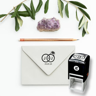Chic Monogram Bröllop Ringar Självfärgande Stämpel
