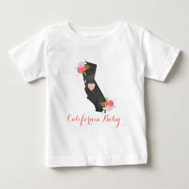 Chic Monogram California State & Heart Flicka Tröja (Framsida)