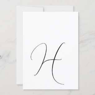Chic Monogram Elegant Classic Black White Bröllop Inbjudningar