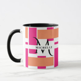 Chic Monogram Feminine Rand Mönster Magic Mugg