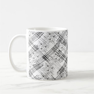 Chic Monogram Flowers och rand Kaffemugg