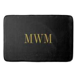 CHIC MONOGRAM FÖR BAD MAT_BLACK SOLID/GOLD BADRUMSMATTA