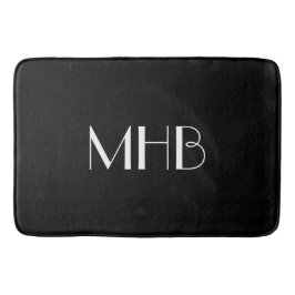 CHIC MONOGRAM FÖR BAD MAT_BLACK SOLID/WHITE BADRUMSMATTA