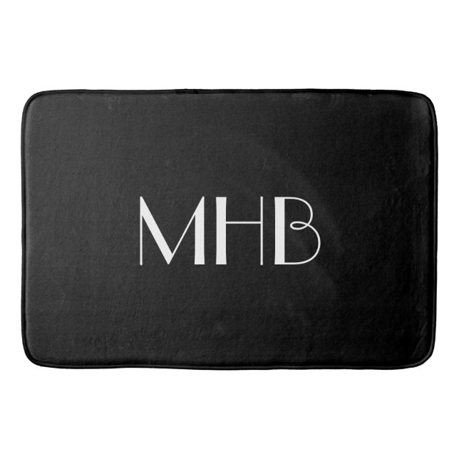 CHIC MONOGRAM FÖR BAD MAT_BLACK SOLID/WHITE BADRUMSMATTA (Framsidan)