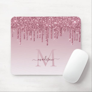 Chic Monogram för Gnistran Rosa ros i Glitter vid Musmatta