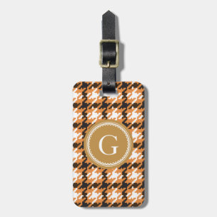 Chic monogram för pläd för houndstooth för bagagebricka