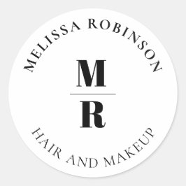 Chic Monogram-företag med fetstil Runt Klistermärke