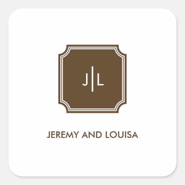 Chic Monogram Gift Märkre Stickers eller etiketter (Framsida)